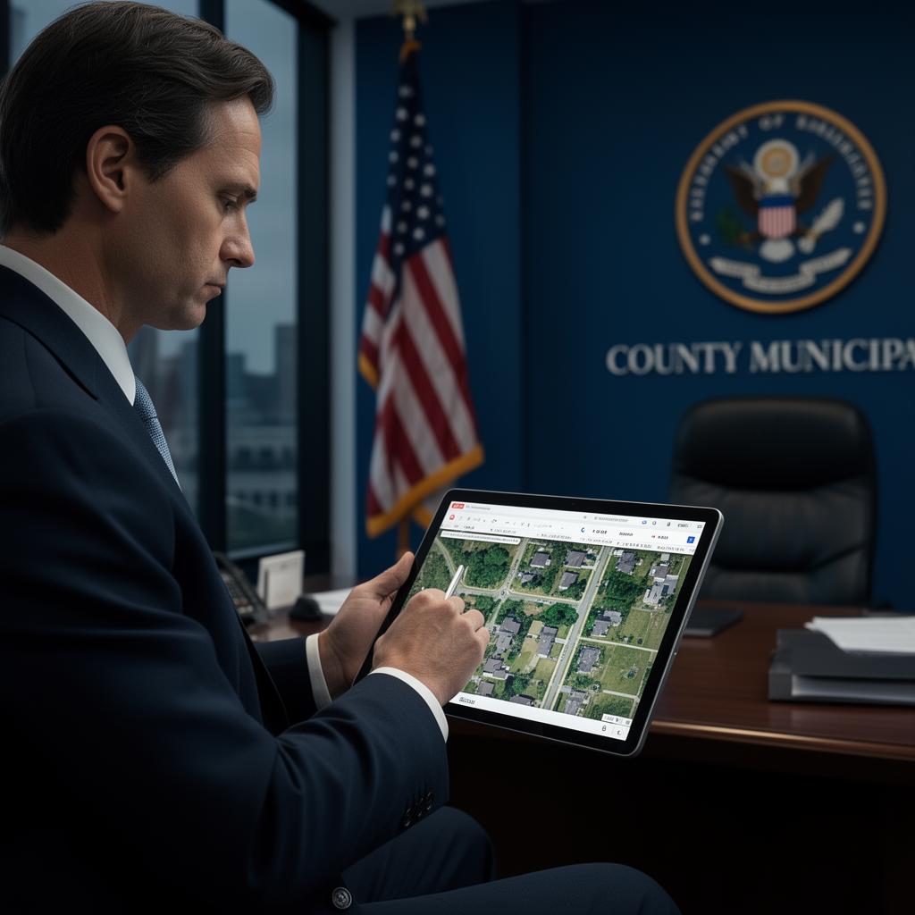 Government tax assessor with tablet