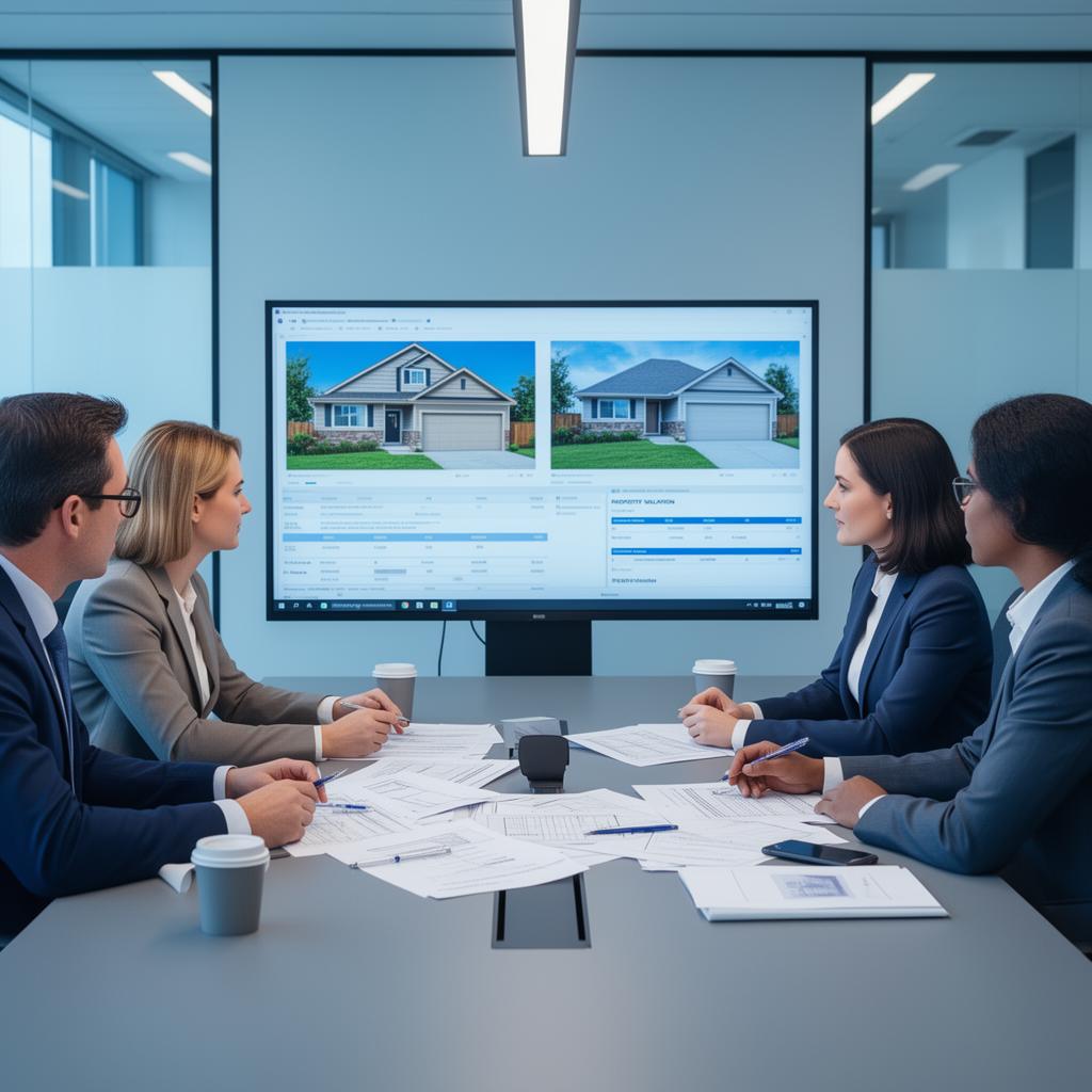 Financial team reviewing property data